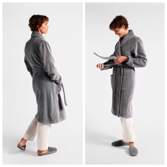 Parachute Classic Turkish Cotton Luxury Womens Robe Size M Gray - Picture 3 of 9